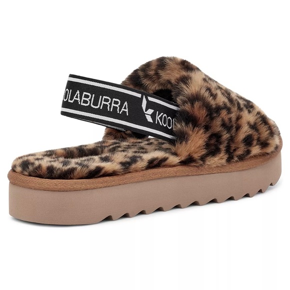 Koolaburra by UGG Fuzz'n II Slipper Backstrap Slide Cheetah Faux-Fur Sandals 5 - Picture 3 of 5